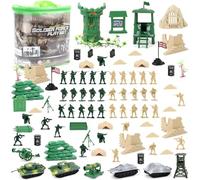 deAO 100 Pièces Ensemble de Jeu Militaire, Soldats et Accessoires de Combat | Kit de Jouets Militaires avec PerSonsnages Militaires, Réservoirs, Avions, Drapeaux, Accessoires de Transport et de Combat