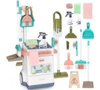 deAO Chariot à Balai Chariot de Nettoyage pour Enfants ,Balayette et Balayeur à Main, Aspirateur pour Enfants, Chiffons, Bombes Aérosols et Autres, Kit de Nettoyage Jouet, Cadeau 3 Ans+
