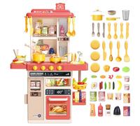 deAO Cuisine pour Enfants avec Sons et Lumières - 50 Accessoires, Vaisselle, Aliments, Évier, Four et Plaques de Cuisson - Kit de Jeu Kitchen Toy