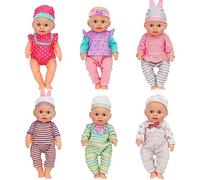 deAO Ensemble de 6 vêtements de poupées pour 12 à 14 Pouces,Habillage de Jouets pour poupées Nouveau-nés,Vêtements de poupée de bébé de Mode,Excellent ajout à l'ensemble de poupée,Cadeau d'enfants