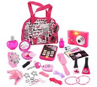 deAO Ensemble Sac à Main Princesse Con Téléphone Clés Cartes de Crédit | Ensemble de Maquillage et de Beauté pour Enfants, Mode pour l'habillage Jouet de Rôle pour Filles, Jouer à Faire Semblant