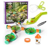 deAO Kit D'attrape-Insectes Enfant avec Lampe, Kit Exploration Extérieur | Outil Capture, Observateur Insectes, Pot Collecte, Éclairage Réglable 2 Niveaux, Léger, pour Jardin/Camping/Rando, Dès 6 Ans