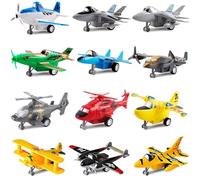 deAO Kit de 12 Avions de recul Cadeaux pour Enfants de 3+ Ans