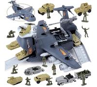 deAO Kit de Jouets Militaires avec 10 Figurines Soldats,10 Véhicules