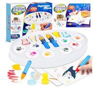 deAO Peinture Kit Enfant pour Arts et Bricolage avec Pinceaux, Papier à Dessin, Tampons pour Modèles, Cadeau Artisanat d'art pour Enfants, Créatif Cadeau Anniversaire Noël pour Garcon Fille