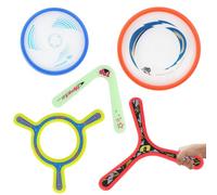 deAO Set de 5 Boomerangs - Boomerangs Lumineux avec Anneaux Pro, Anneaux de Doigt et Boomerangs, Jouets de Jardin et de Plage, Jeux d'extérieur Légers pour Débutants et Jeunes Lanceurs