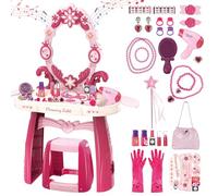 deAO Table De Maquillage pour Fille, Tabouret Et Accessoires Princesse