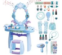 deAO Table De Maquillage pour Fille, Tabouret Et Accessoires Princesse