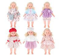 deAO Vêtements de Poupée 30Cm, Lot de 6 Vêtements de Poupée 33cm 36cm avec Blouse Pantalon Robe et Chapeau, Jouets de Rôle pour Enfants (6 Tenue Mignonne, Pas de Poupée)