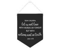 Dear Children,Let Us Not Love with Words Bannière en toile 25,4 x 30,5 cm à suspendre au mur de motivation Décoration murale pour chambre d'enfant Décoration murale