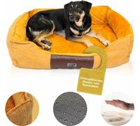 DEAR DARLING DD-04BRXL Lit de luxe pour chien Lit pour chat marron taille XL 100x70cm avec matelas en mousse à mémoire de forme