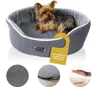 DEAR DARLING DD-05GRL Lit de luxe pour chien Lit pour chat Anthracite Gr. L 70x60cm Panier Mousse à mémoire de forme Matelas