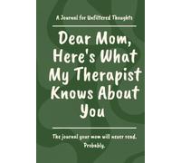 Dear Mom, Here's What My Therapist Knows About You: 50 Writing Prompts and Lined Journal Pages to Finally Unpack What Childhood Was Really Like | 6x9, ... Therapy, Once in Therapy, or Probably Overdue