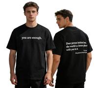 Dear Person Behind Me T-Shirt, You are Enough Shirt, Mental Health, 100% Cotton, for Women & Men (Black,Grand)