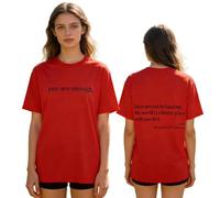 Dear Person Behind Me T-Shirt, You are Enough Shirt, Mental Health, 100% Cotton, for Women & Men (Red,TTG)