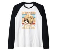 Dear Pluto We Didn't Forget You Space Lettre en Forme de cœur Vintage Manche Raglan