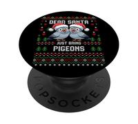 Dear Santa Christmas Pigeon Lover Pull de Noël Moche PopSockets PopGrip Adhésif