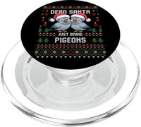 Dear Santa Christmas Pigeon Lover Pull de Noël Moche PopSockets PopGrip pour MagSafe