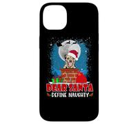 Dear Santa Define Naughty Border Terrier Dog Funny Christmas Coque pour iPhone 14 Plus