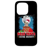 Dear Santa Define Naughty Border Terrier Dog Funny Christmas Coque pour iPhone 15 Pro