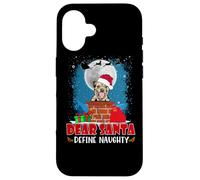 Dear Santa Define Naughty Border Terrier Dog Funny Christmas Coque pour iPhone 16