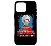 Dear Santa Define Naughty Border Terrier Dog Funny Christmas Coque pour iPhone 16 Pro Max