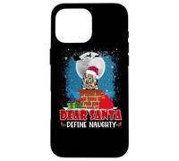Dear Santa Define Naughty Old English Sheepdog Dog Christmas Coque pour iPhone 16 Pro Max