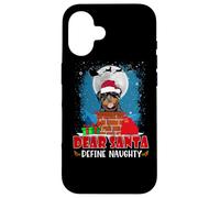 Dear Santa Define Naughty Rottweiler Dog Funny Christmas Coque pour iPhone 16