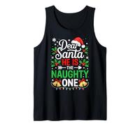 Dear Santa He is The Naughty One Shirt Noël Couples Débardeur