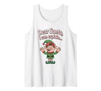 Dear Santa I Can Explain Holiday Christmas Humour Elfe Débardeur