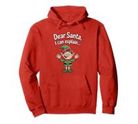 Dear Santa I Can Explain Holiday Christmas Humour Elfe Sweat à Capuche