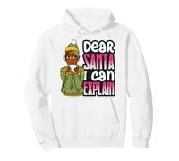 Dear Santa I Can Explain Xmas Fun Mélanine Femme Noir Filles Sweat à Capuche