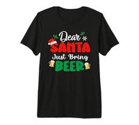 Dear Santa Just Bring Beer Christmas Funny Xmas Drinking T-Shirt Haut de Gamme