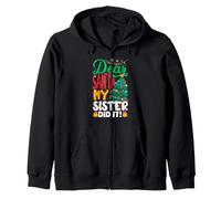 Dear Santa My Sister Did It Funny Christmas Boys Kids Sweat à Capuche