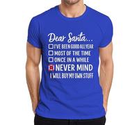 Dear Santa Never Mind I'll Buy My Stuff T-shirt humoristique pour homme, bleu, M