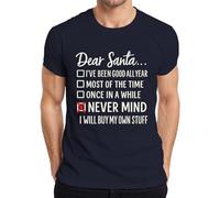 Dear Santa Never Mind I'll Buy My Stuff T-shirt humoristique pour homme, bleu marine, 3XL