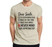 Dear Santa Never Mind I'll Buy My Stuff T-shirt humoristique pour homme, naturel, S