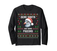 Dear Santa Pigeon Christmas Lover Pull de Noël Moche Manche Longue