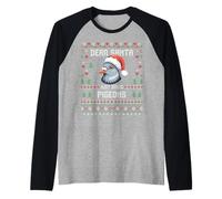 Dear Santa Pigeon Christmas Lover Pull de Noël Moche Manche Raglan