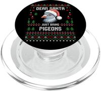 Dear Santa Pigeon Christmas Lover Pull de Noël Moche PopSockets PopGrip pour MagSafe