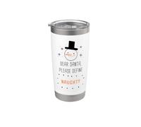 Dear Santa, Please Define “NAUGHTY”: Funny Christmas Snowman Gobelet isotherme en acier inoxydable double paroi