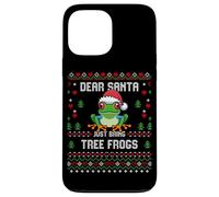 Dear Santa Pull de Noël Moche Grenouille aux Yeux Rouges Coque pour iPhone 13 Pro Max