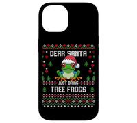Dear Santa Pull de Noël Moche Grenouille aux Yeux Rouges Coque pour iPhone 14