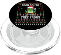 Dear Santa Pull de Noël Moche Grenouille aux Yeux Rouges PopSockets PopGrip pour MagSafe