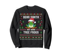 Dear Santa Pull de Noël Moche Grenouille aux Yeux Rouges Sweatshirt