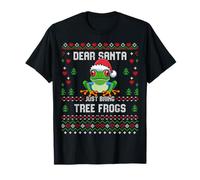 Dear Santa Pull de Noël Moche Grenouille aux Yeux Rouges T-Shirt