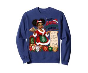 Dear Santa Representation Matters Black Christmas Sweatshirt