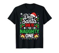 Dear Santa She is The Naughty One Shirt Noël Couples T-Shirt