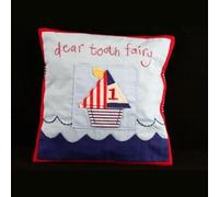 Dear Tooth Coussin en tissu avec bateaux Bleu