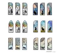DEARART Cute Cats Bookmark Series, 6 ensembles (36 pièces) Bells cadeaux de marqueur de page transparent pour les parents, les amis, l'enseignant, les étudiants.